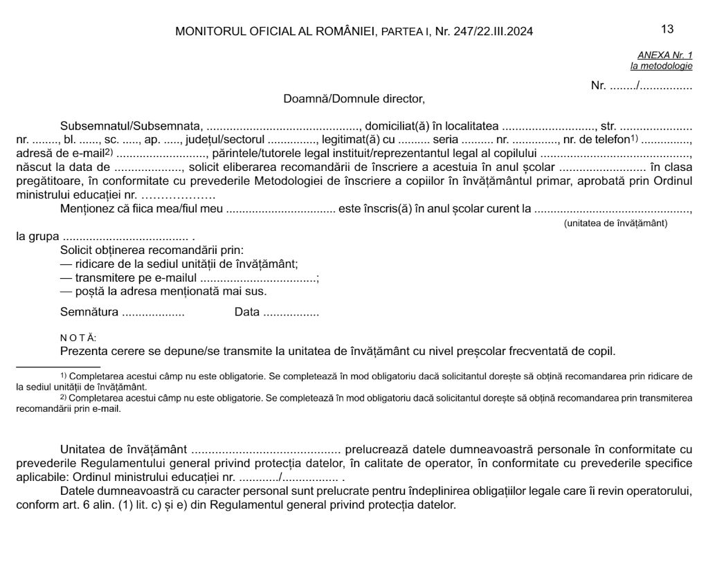 Inscriere clasa pregatitoare 20242025, Etapa a IIa Cererile pot fi